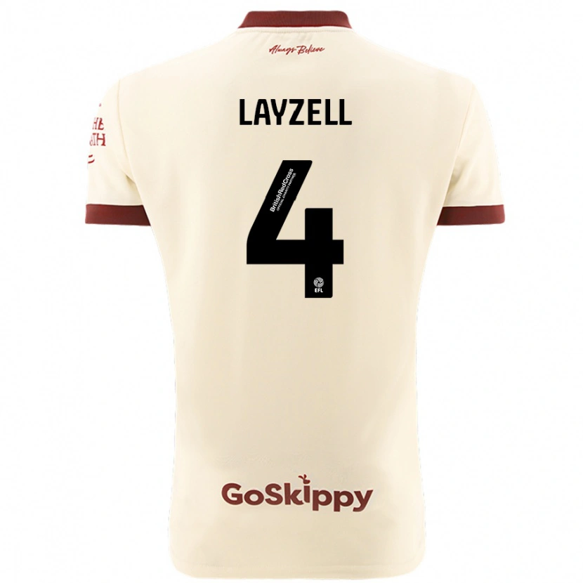 Danxen Kvinder Naomi Layzell #4 Creme Hvid Udebane Spillertrøjer 2024/25 Trøje T-Shirt