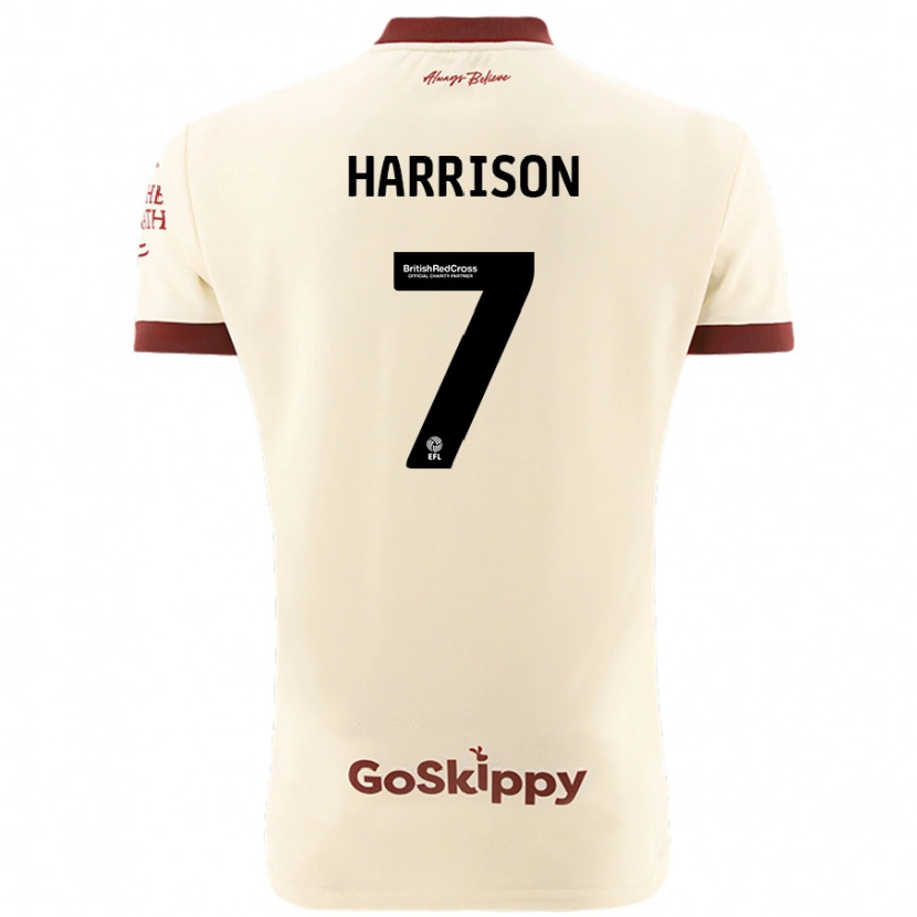 Danxen Kvinder Abi Harrison #7 Creme Hvid Udebane Spillertrøjer 2024/25 Trøje T-Shirt