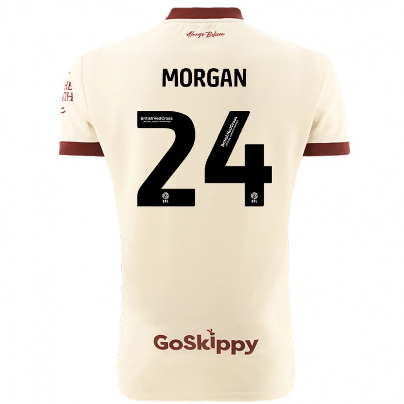 Danxen Kvinder Ffion Morgan #24 Creme Hvid Udebane Spillertrøjer 2024/25 Trøje T-Shirt