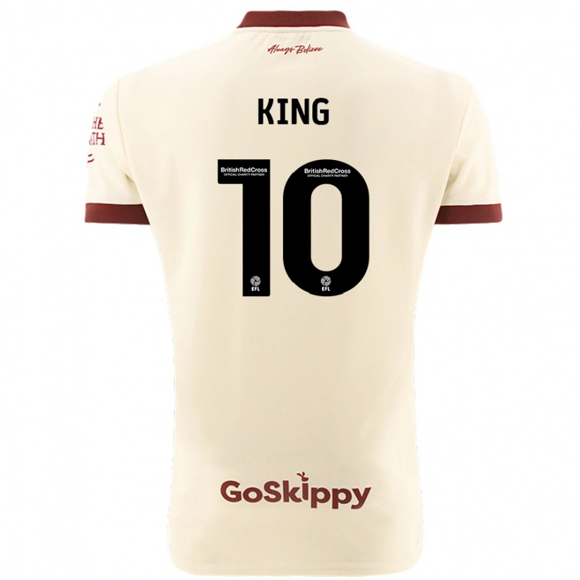 Danxen Kvinder Andy King #10 Creme Hvid Udebane Spillertrøjer 2024/25 Trøje T-Shirt