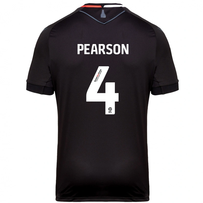 Danxen Kvinder Ben Pearson #4 Sort Udebane Spillertrøjer 2024/25 Trøje T-Shirt