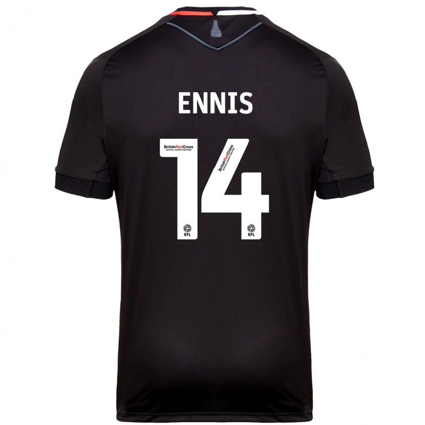 Danxen Kvinder Niall Ennis #14 Sort Udebane Spillertrøjer 2024/25 Trøje T-Shirt