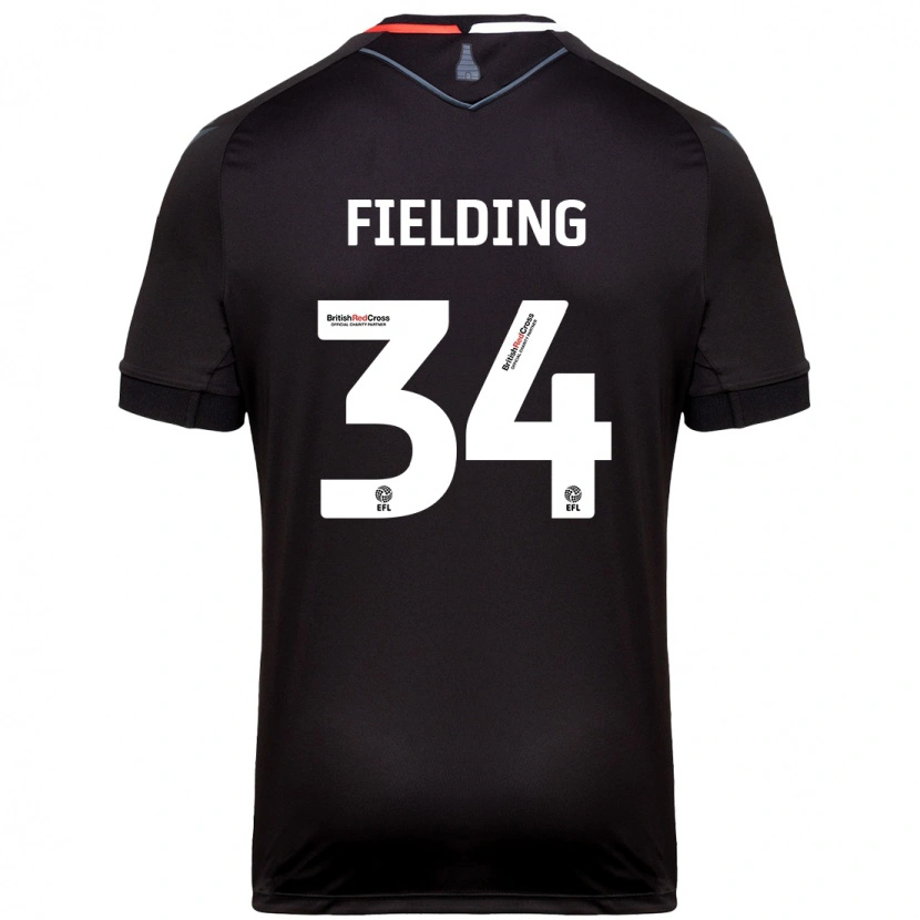 Danxen Kvinder Frank Fielding #34 Sort Udebane Spillertrøjer 2024/25 Trøje T-Shirt
