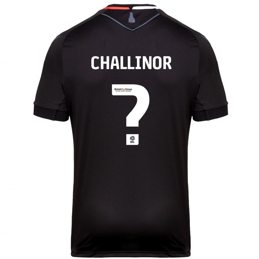 Danxen Kvinder Oliver Challinor #0 Sort Udebane Spillertrøjer 2024/25 Trøje T-Shirt