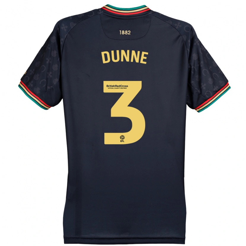 Danxen Kvinder Jimmy Dunne #3 Mørk Marineblå Udebane Spillertrøjer 2024/25 Trøje T-Shirt