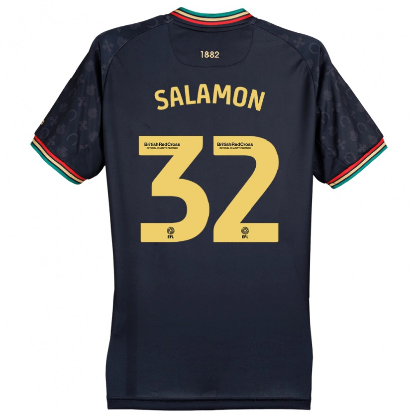 Danxen Kvinder Matteo Salamon #32 Mørk Marineblå Udebane Spillertrøjer 2024/25 Trøje T-Shirt