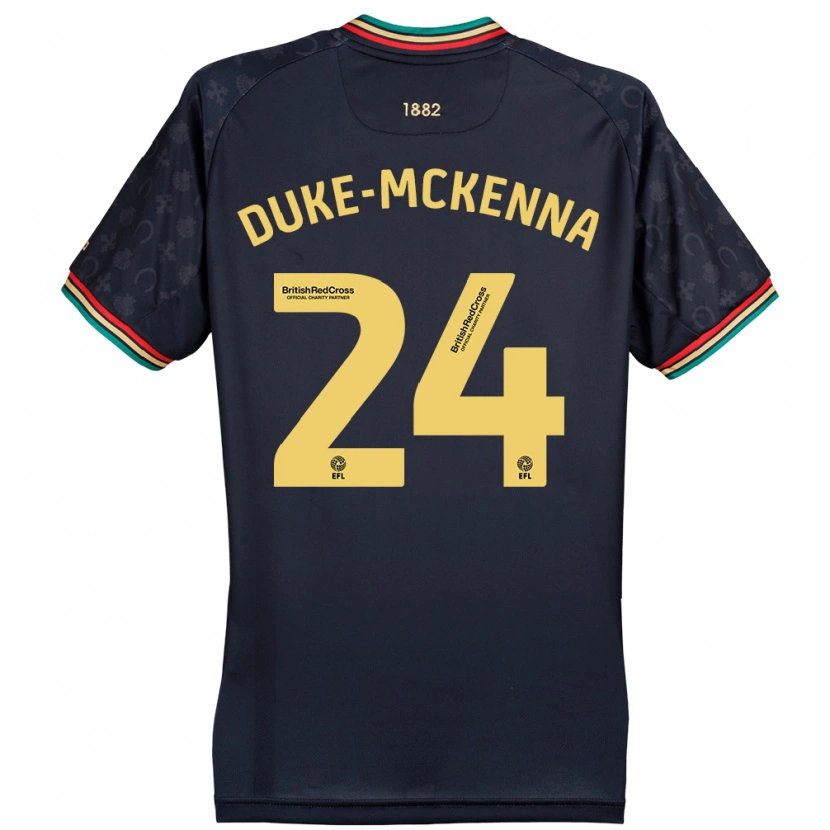 Danxen Kvinder Stephen Duke-Mckenna #24 Mørk Marineblå Udebane Spillertrøjer 2024/25 Trøje T-Shirt