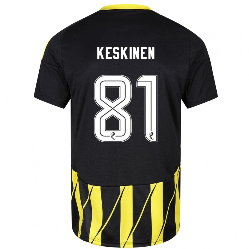 Danxen Kvinder Topi Keskinen #81 Sort Gul Udebane Spillertrøjer 2024/25 Trøje T-Shirt
