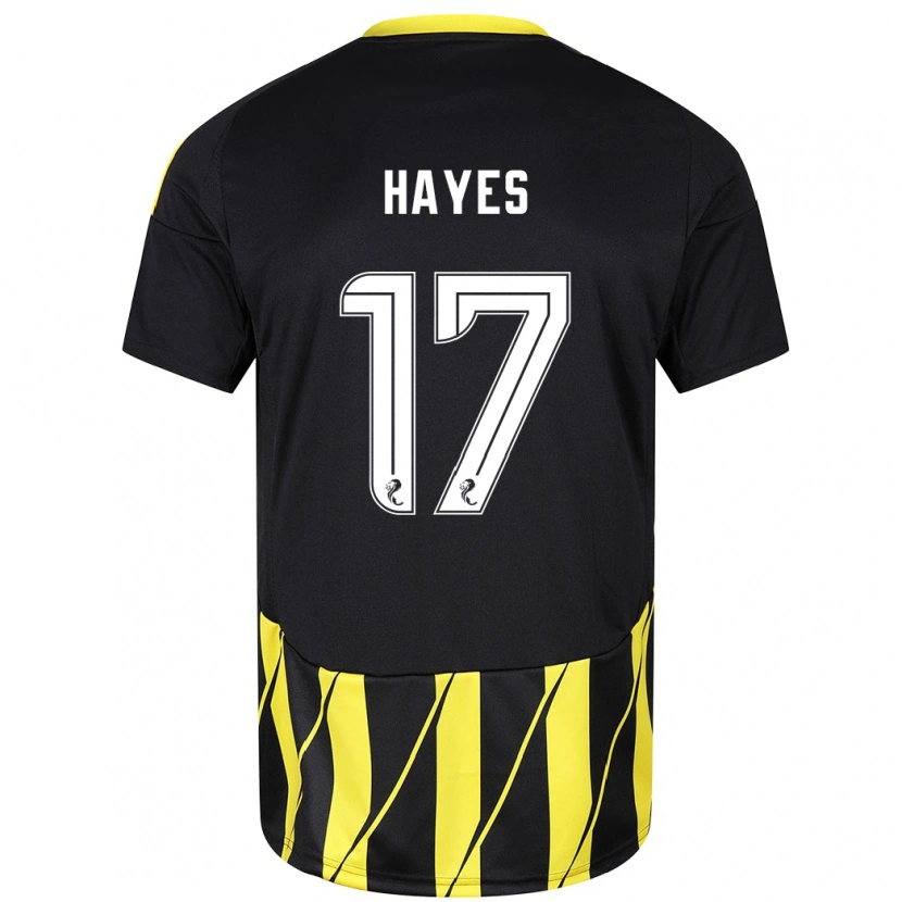 Danxen Kvinder Jonny Hayes #17 Sort Gul Udebane Spillertrøjer 2024/25 Trøje T-Shirt
