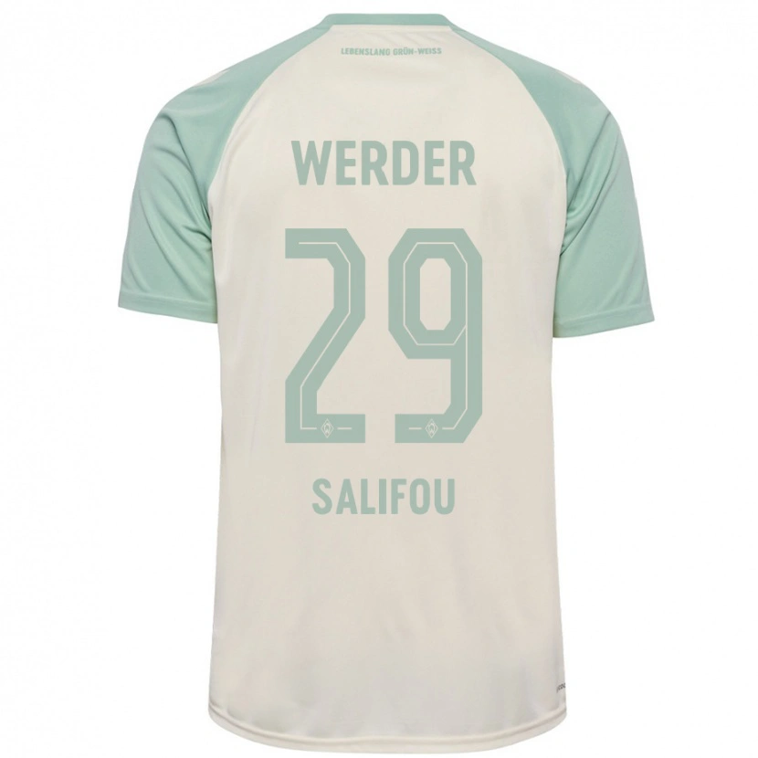 Danxen Kvinder Dikeni Salifou #29 Råhvid Lysegrøn Udebane Spillertrøjer 2024/25 Trøje T-Shirt