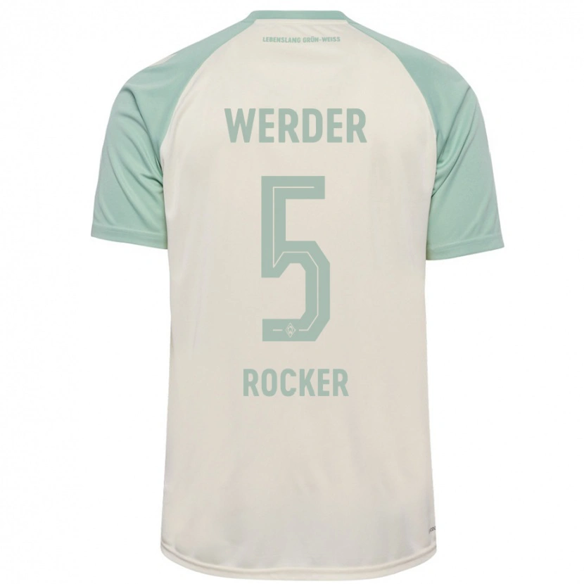 Danxen Kvinder Cimo Röcker #5 Råhvid Lysegrøn Udebane Spillertrøjer 2024/25 Trøje T-Shirt