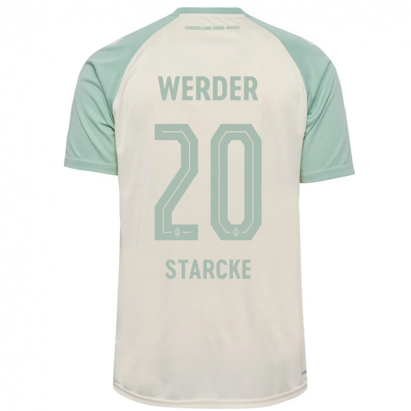 Danxen Kvinder Bennet Starcke #20 Råhvid Lysegrøn Udebane Spillertrøjer 2024/25 Trøje T-Shirt