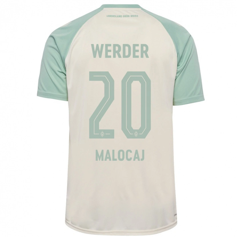 Danxen Kvinder Edinjo Malocaj #20 Råhvid Lysegrøn Udebane Spillertrøjer 2024/25 Trøje T-Shirt