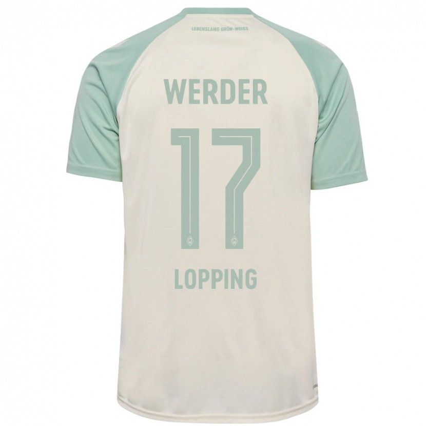 Danxen Kvinder Jakob Löpping #17 Råhvid Lysegrøn Udebane Spillertrøjer 2024/25 Trøje T-Shirt