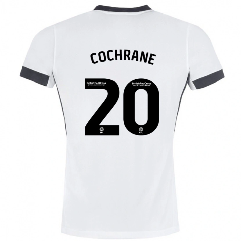 Danxen Kvinder Alex Cochrane #20 Hvid Sort Udebane Spillertrøjer 2024/25 Trøje T-Shirt