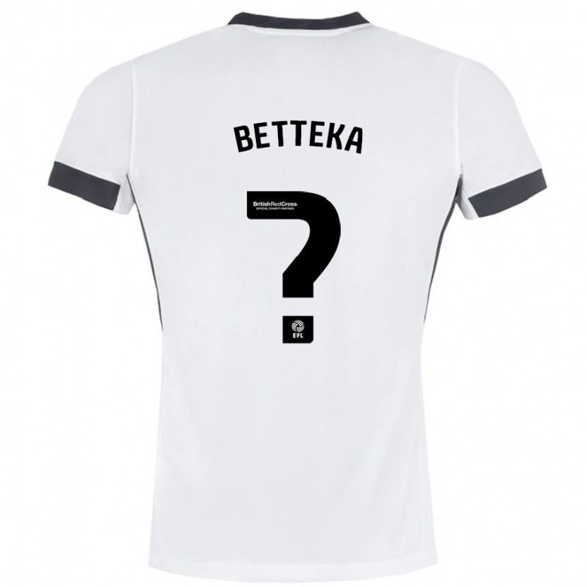 Danxen Kvinder Zaid Betteka #0 Hvid Sort Udebane Spillertrøjer 2024/25 Trøje T-Shirt