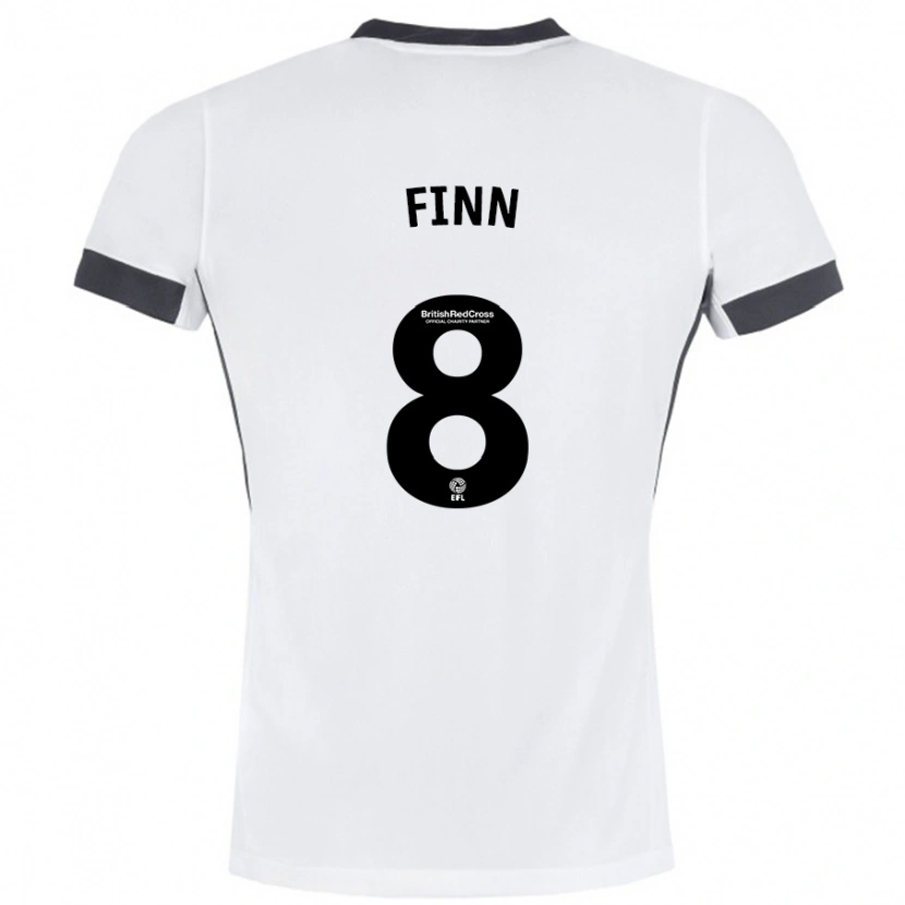 Danxen Kvinder Jamie Finn #8 Hvid Sort Udebane Spillertrøjer 2024/25 Trøje T-Shirt