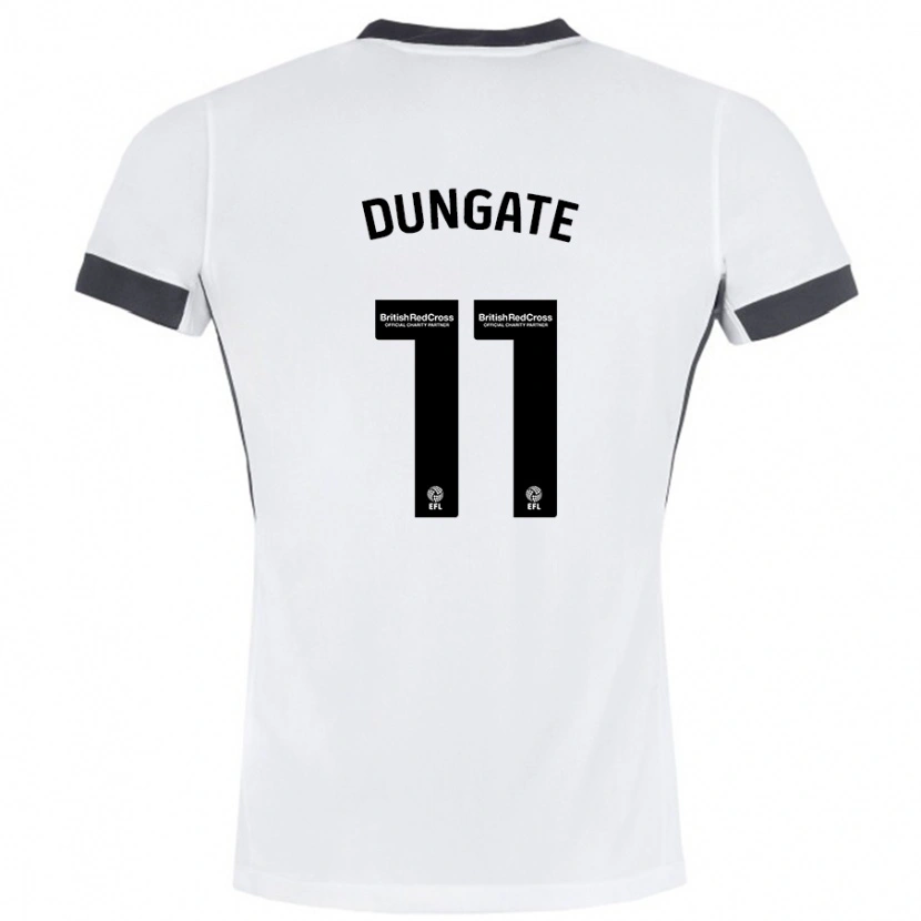 Danxen Kvinder Katie Dungate #11 Hvid Sort Udebane Spillertrøjer 2024/25 Trøje T-Shirt