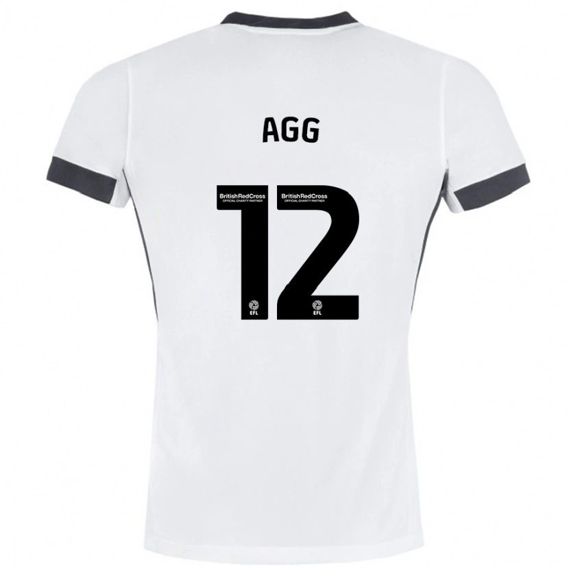 Danxen Kvinder Lily Agg #12 Hvid Sort Udebane Spillertrøjer 2024/25 Trøje T-Shirt