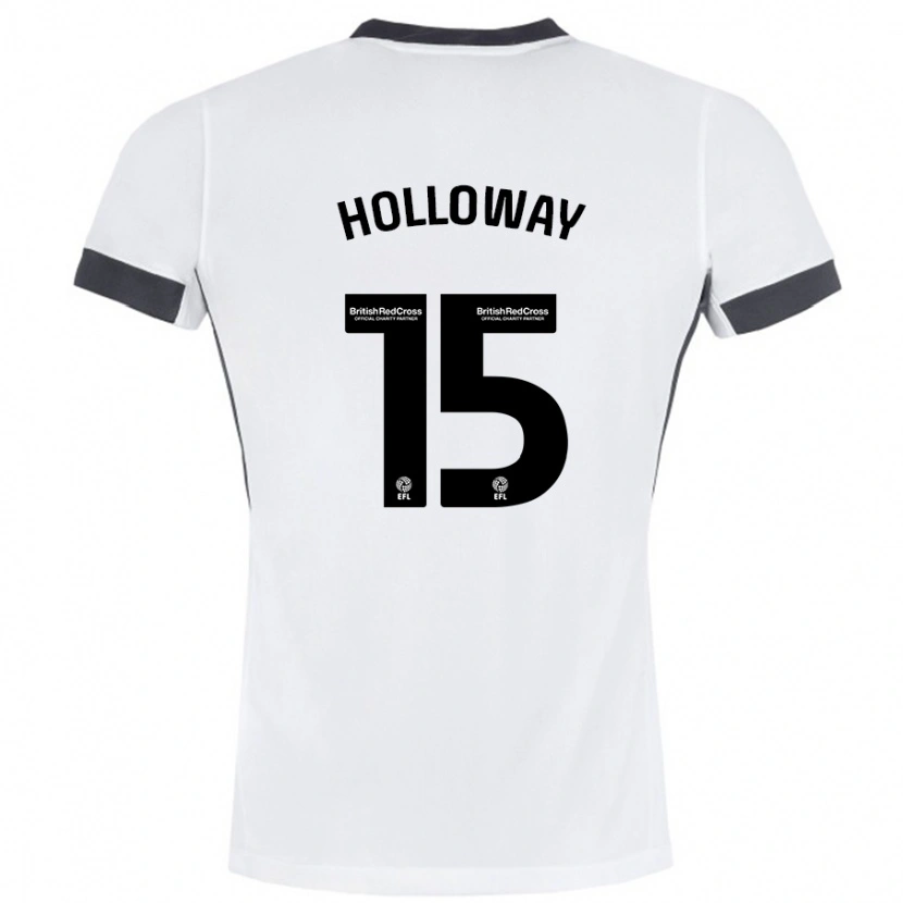 Danxen Kvinder Rebecca Holloway #15 Hvid Sort Udebane Spillertrøjer 2024/25 Trøje T-Shirt