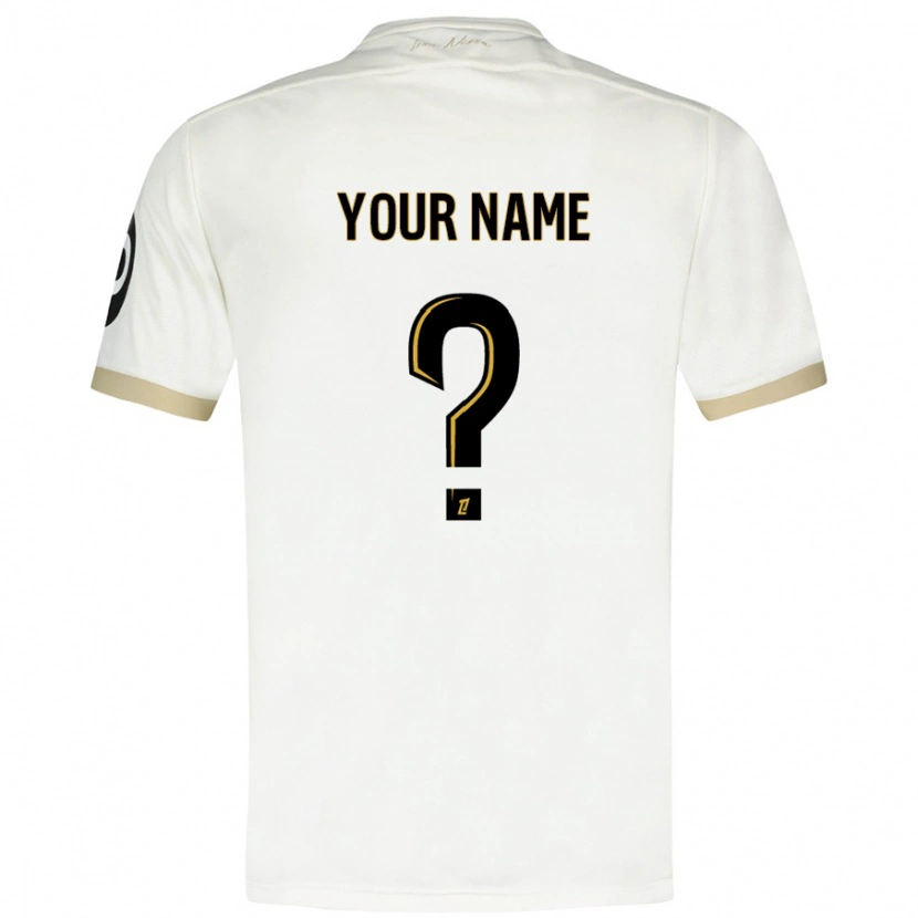 Danxen Kvinder Dit Navn #0 Hvidguld Udebane Spillertrøjer 2024/25 Trøje T-Shirt