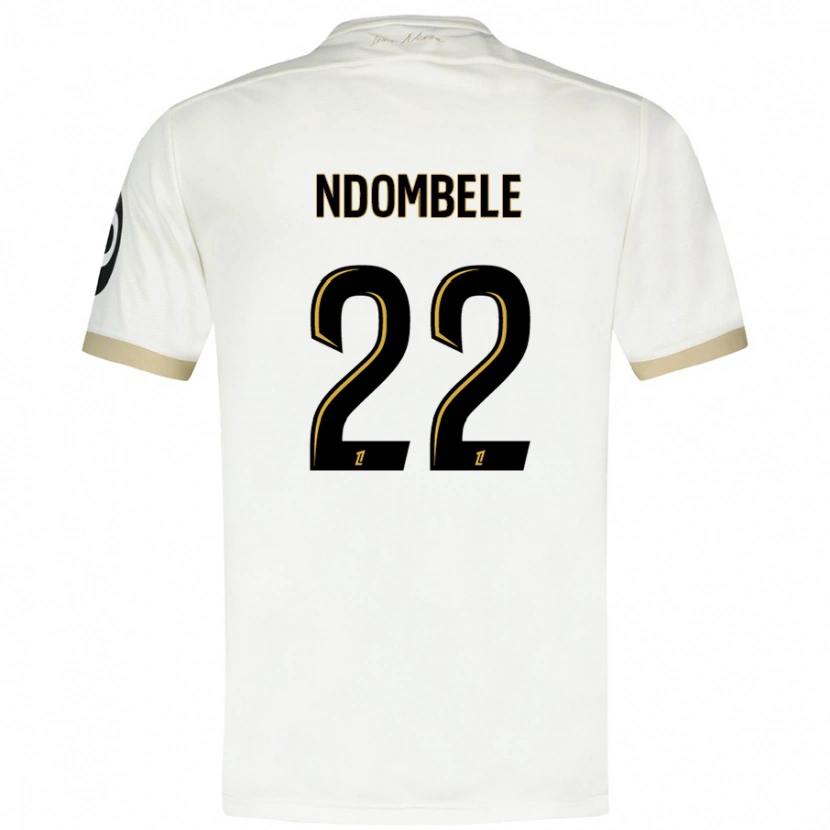 Danxen Kvinder Tanguy Ndombélé #22 Hvidguld Udebane Spillertrøjer 2024/25 Trøje T-Shirt