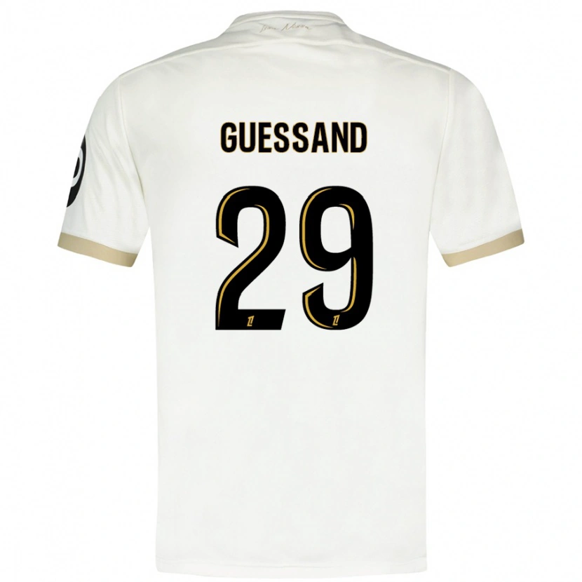 Danxen Kvinder Evann Guessand #29 Hvidguld Udebane Spillertrøjer 2024/25 Trøje T-Shirt