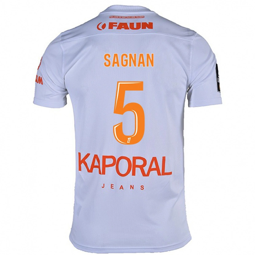 Danxen Kvinder Modibo Sagnan #5 Hvid Udebane Spillertrøjer 2024/25 Trøje T-Shirt