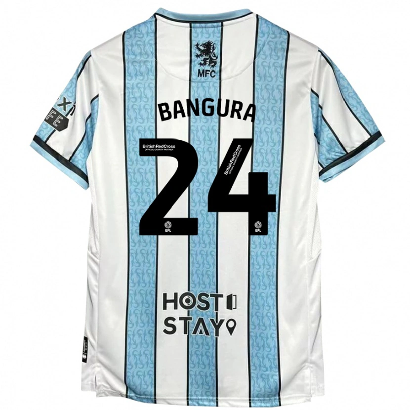 Danxen Kvinder Alex Bangura #24 Hvid Blå Udebane Spillertrøjer 2024/25 Trøje T-Shirt