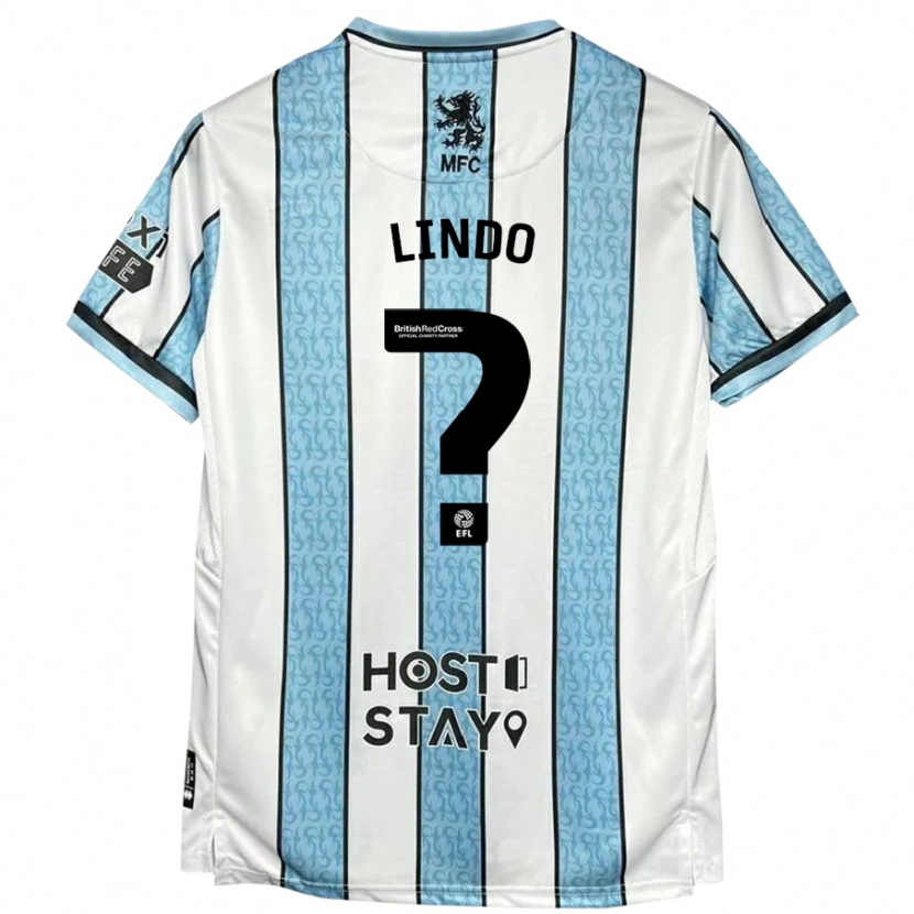 Danxen Kvinder Afonso Lindo #0 Hvid Blå Udebane Spillertrøjer 2024/25 Trøje T-Shirt