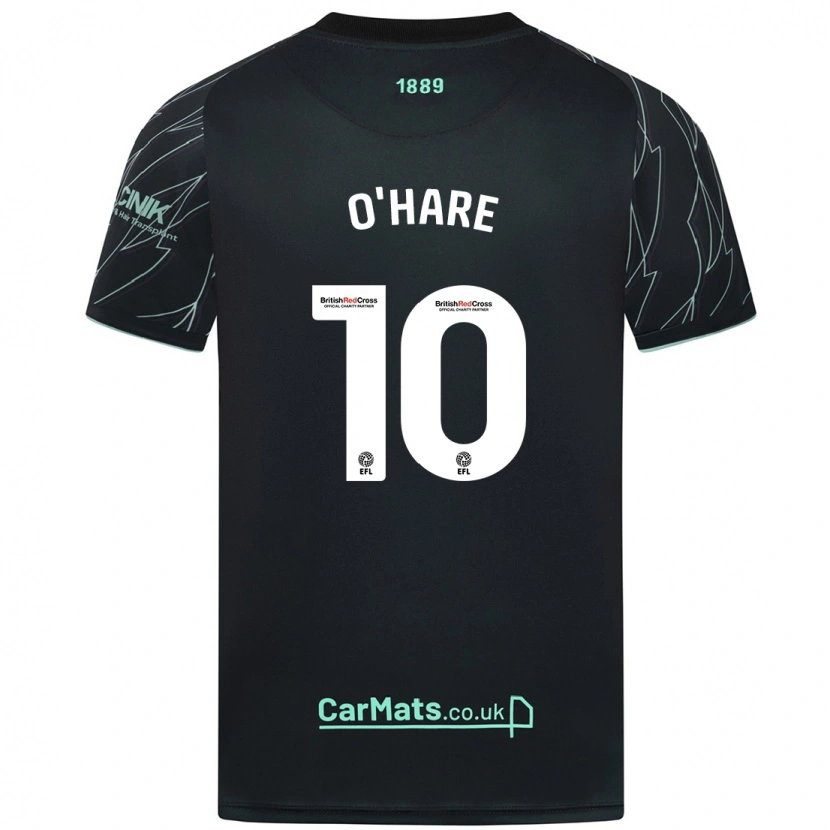 Danxen Kvinder Callum O'hare #10 Sort Grøn Udebane Spillertrøjer 2024/25 Trøje T-Shirt