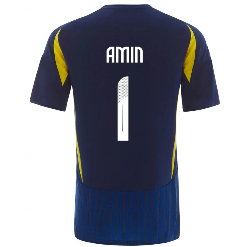 Danxen Kvinder Amin Al-Bukhari #1 Blå Gul Udebane Spillertrøjer 2024/25 Trøje T-Shirt