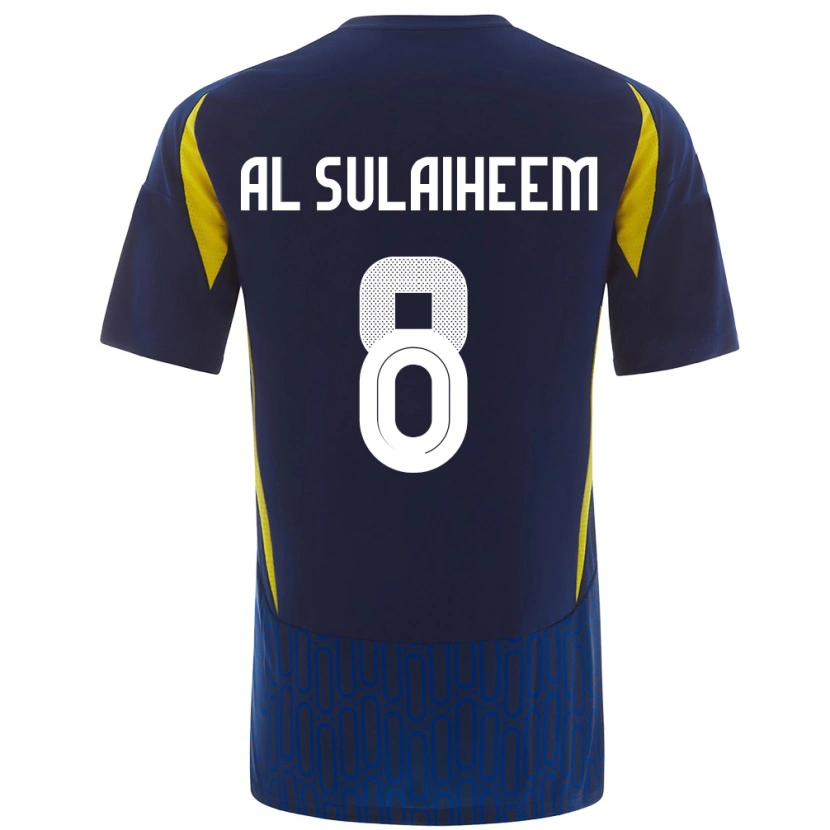 Danxen Kvinder Abdulmajeed Al-Sulayhim #8 Blå Gul Udebane Spillertrøjer 2024/25 Trøje T-Shirt
