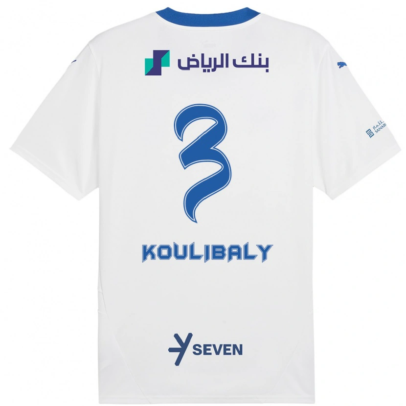 Danxen Kvinder Kalidou Koulibaly #3 Hvid Blå Udebane Spillertrøjer 2024/25 Trøje T-Shirt