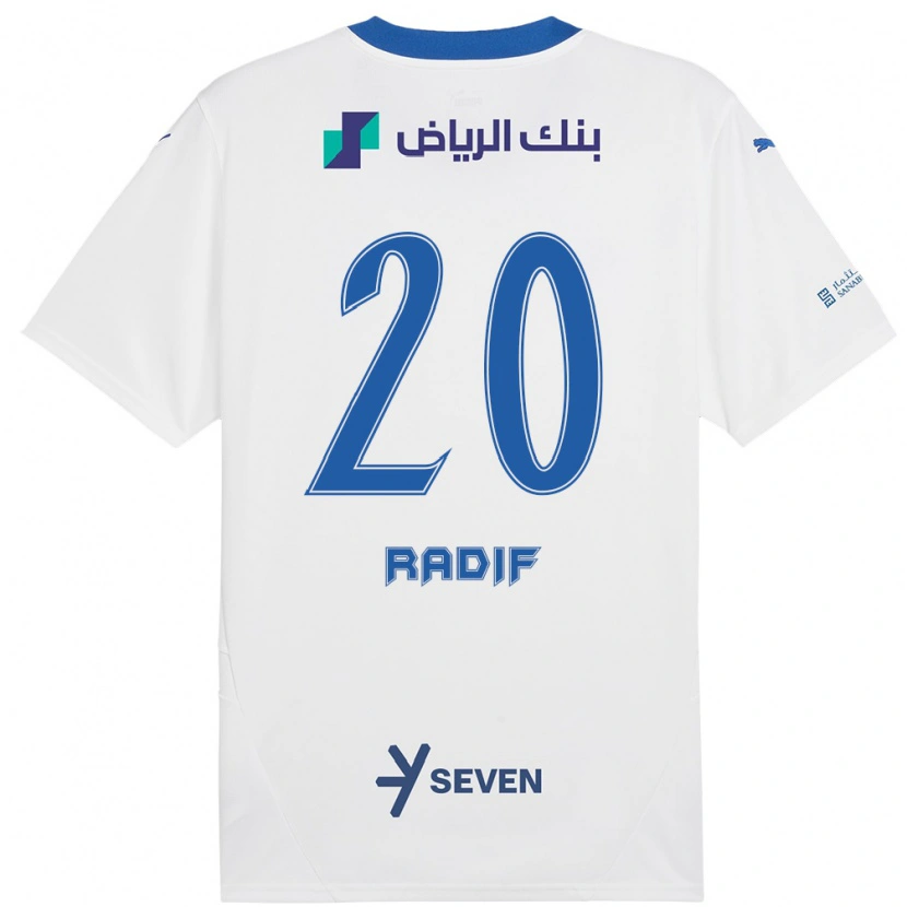 Danxen Kvinder Abdullah Radif #20 Hvid Blå Udebane Spillertrøjer 2024/25 Trøje T-Shirt