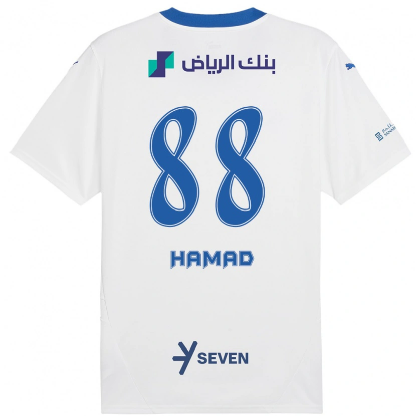 Danxen Kvinder Hamad Al-Yami #88 Hvid Blå Udebane Spillertrøjer 2024/25 Trøje T-Shirt