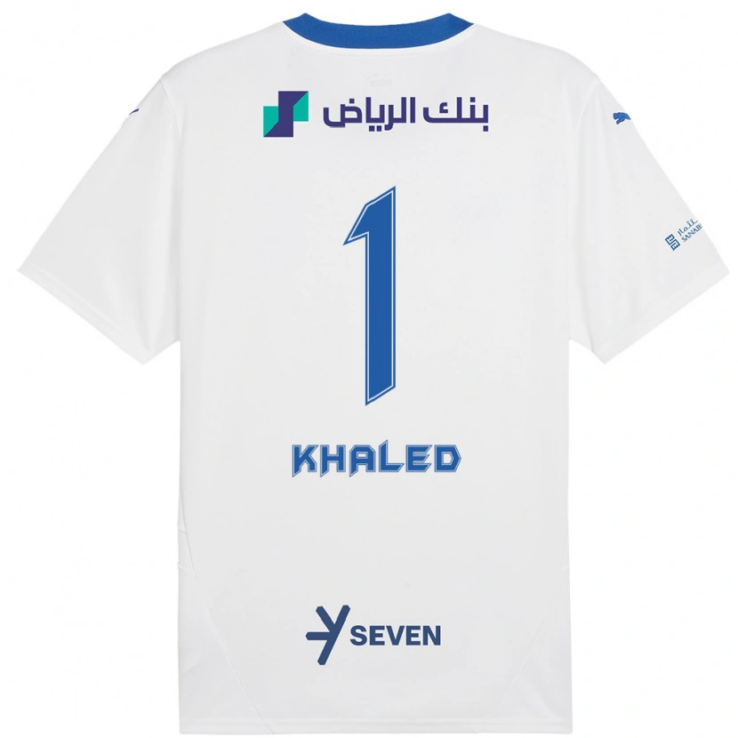 Danxen Kvinder Nawal Khaled #1 Hvid Blå Udebane Spillertrøjer 2024/25 Trøje T-Shirt