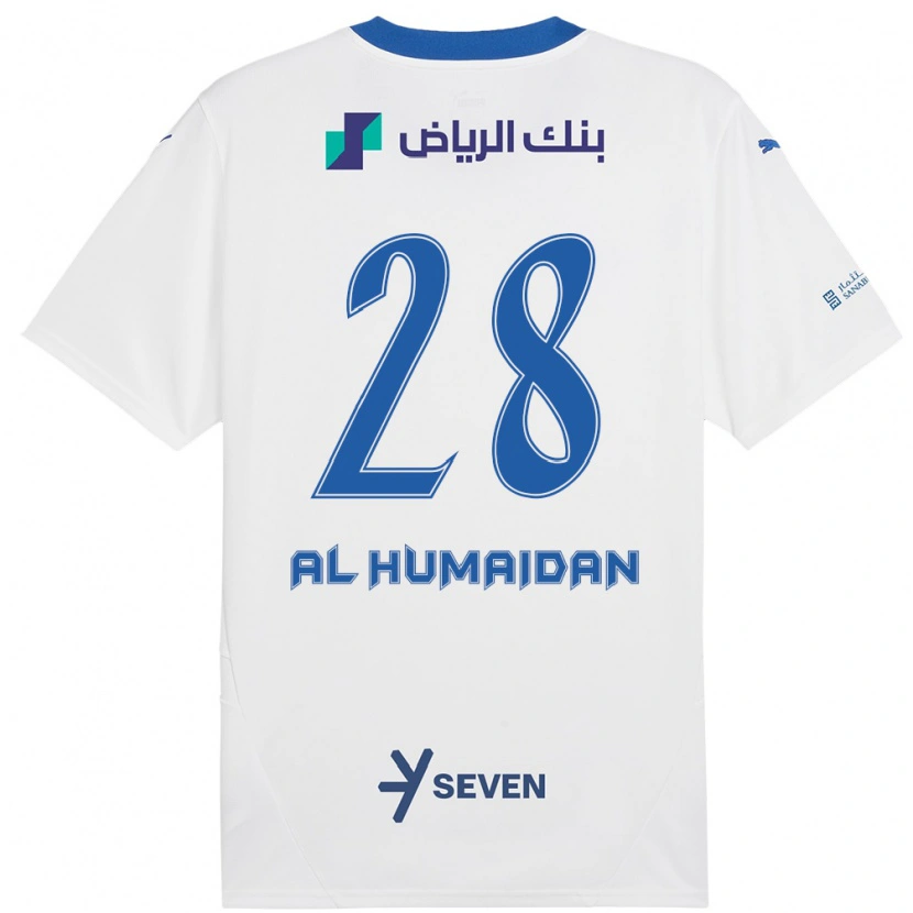 Danxen Kvinder Fay Al-Humaidan #28 Hvid Blå Udebane Spillertrøjer 2024/25 Trøje T-Shirt