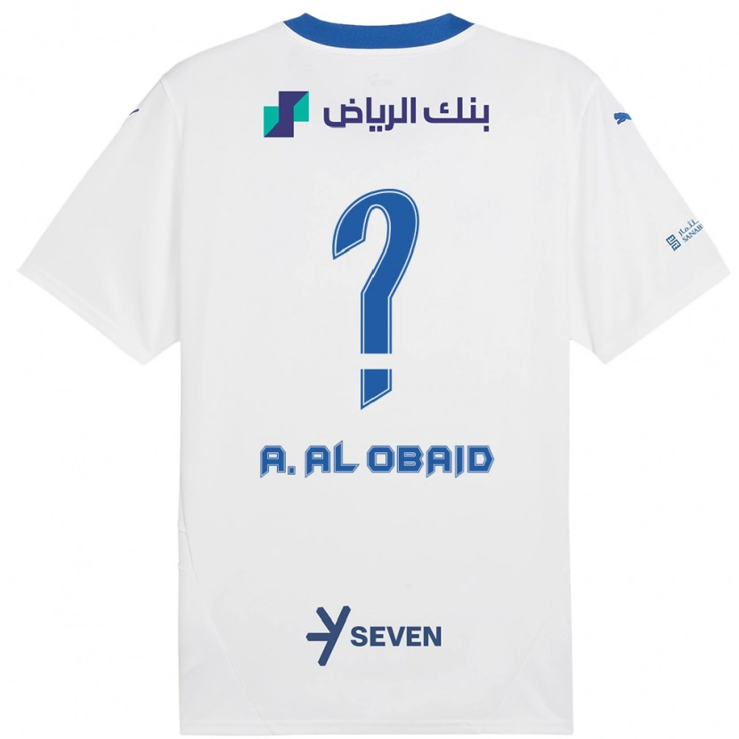 Danxen Kvinder Abdulrahman Al-Obaid #0 Hvid Blå Udebane Spillertrøjer 2024/25 Trøje T-Shirt