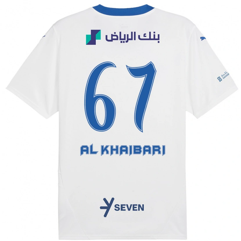 Danxen Kvinder Mohammed Al-Khaibari #67 Hvid Blå Udebane Spillertrøjer 2024/25 Trøje T-Shirt