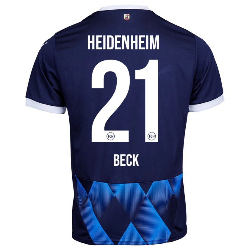 Danxen Kvinder Adrian Beck #21 Mørk Marineblå Udebane Spillertrøjer 2024/25 Trøje T-Shirt