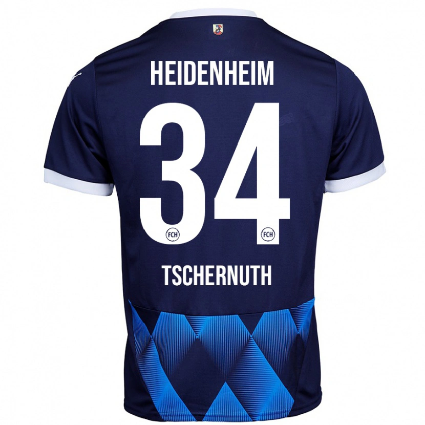 Danxen Kvinder Paul Tschernuth #34 Mørk Marineblå Udebane Spillertrøjer 2024/25 Trøje T-Shirt