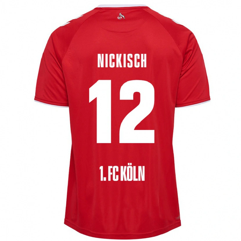 Danxen Kvinder Jonas Nickisch #12 Rød Hvid Udebane Spillertrøjer 2024/25 Trøje T-Shirt