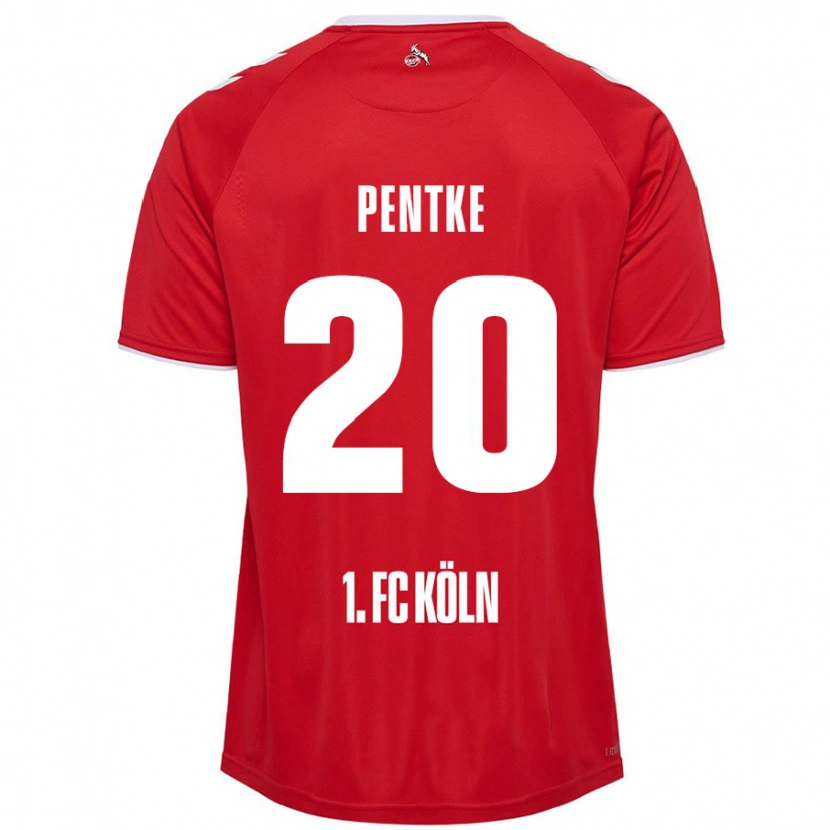 Danxen Kvinder Philipp Pentke #20 Rød Hvid Udebane Spillertrøjer 2024/25 Trøje T-Shirt