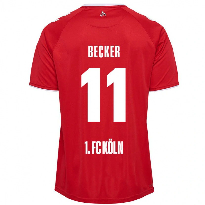 Danxen Kvinder Marlon Becker #11 Rød Hvid Udebane Spillertrøjer 2024/25 Trøje T-Shirt