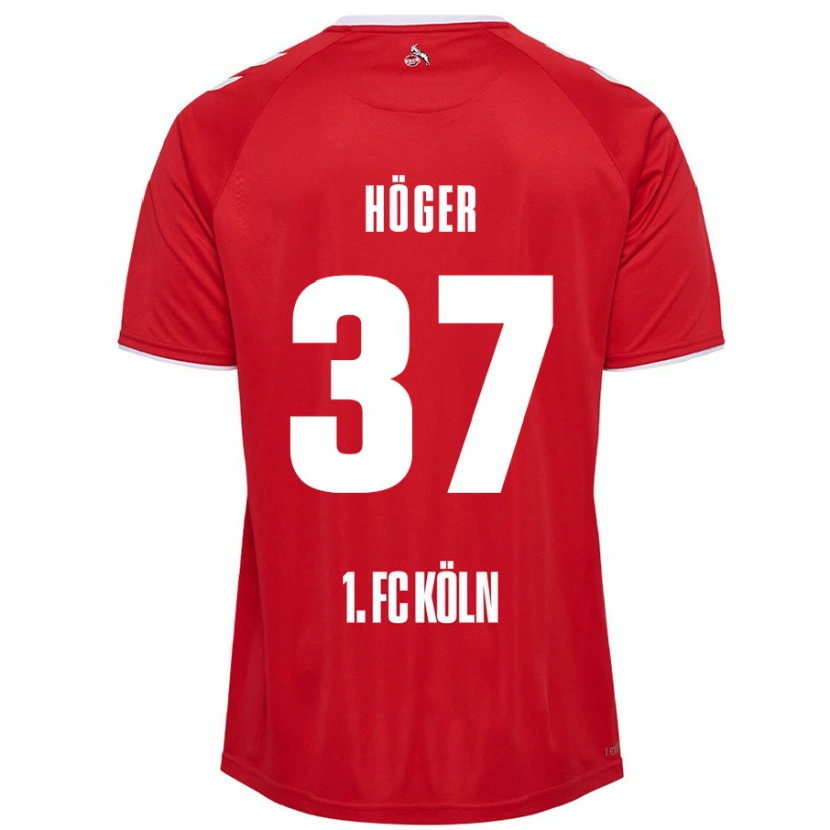 Danxen Kvinder Marco Höger #37 Rød Hvid Udebane Spillertrøjer 2024/25 Trøje T-Shirt