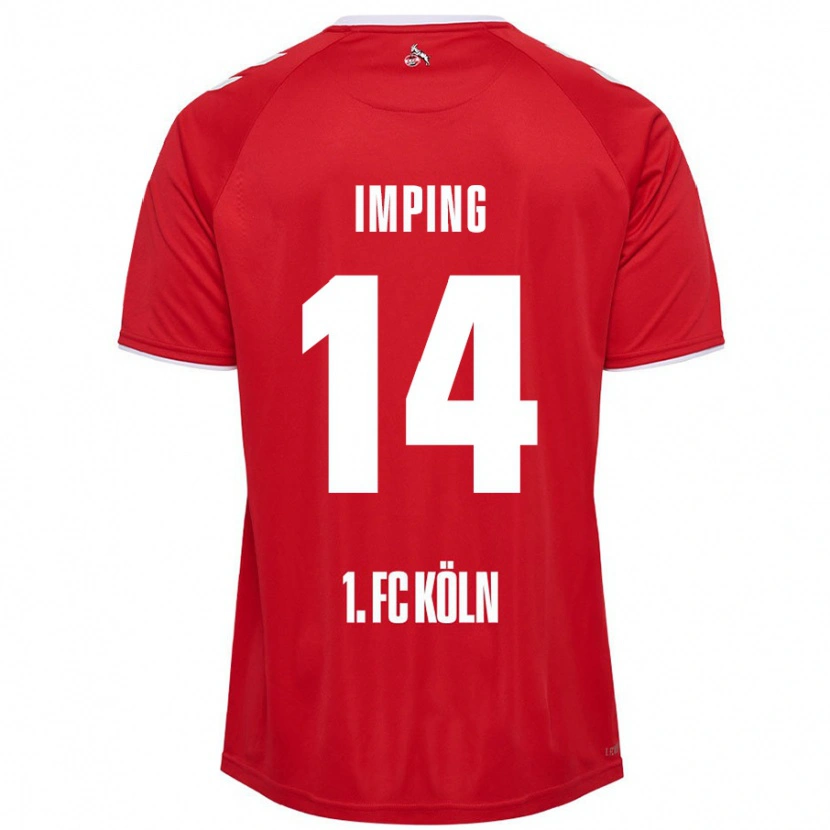 Danxen Kvinder Carlotta Imping #14 Rød Hvid Udebane Spillertrøjer 2024/25 Trøje T-Shirt