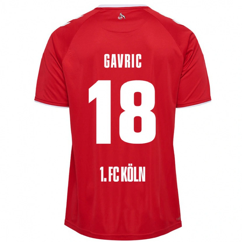 Danxen Kvinder Andrea Gavrić #18 Rød Hvid Udebane Spillertrøjer 2024/25 Trøje T-Shirt