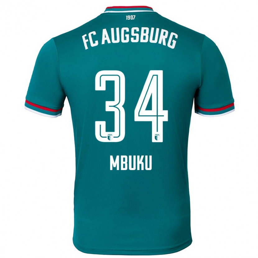 Danxen Kvinder Nathanaël Mbuku #34 Mørkegrøn Udebane Spillertrøjer 2024/25 Trøje T-Shirt