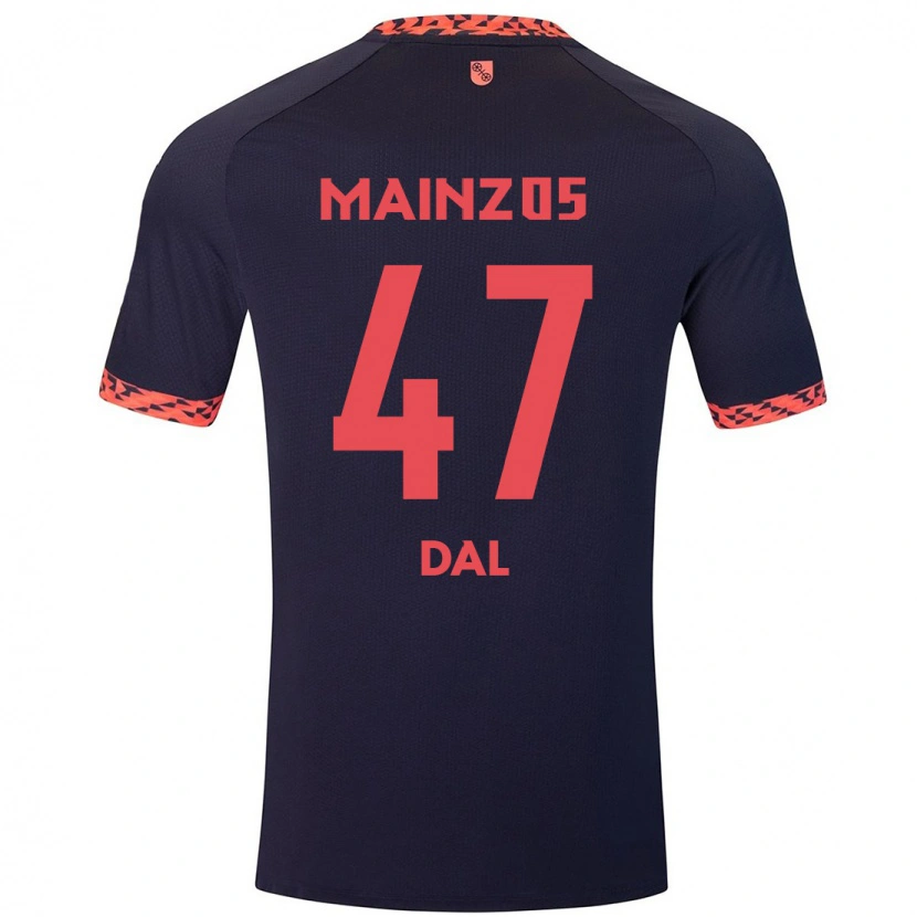Danxen Kvinder Maxim Dal #47 Blå Koralrød Udebane Spillertrøjer 2024/25 Trøje T-Shirt